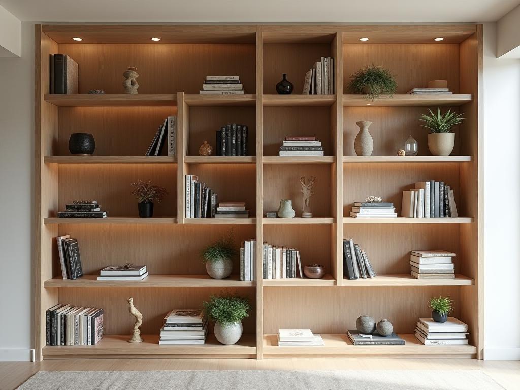 Custom-designed bookshelf, showcasing bespoke solutions and innovative storage ideas.