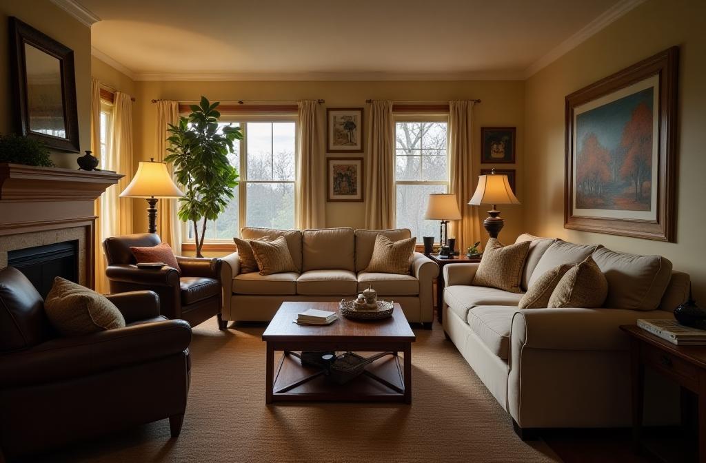 Real client's living room featuring Artisan Crafted furniture, demonstrating successful integration into a home.