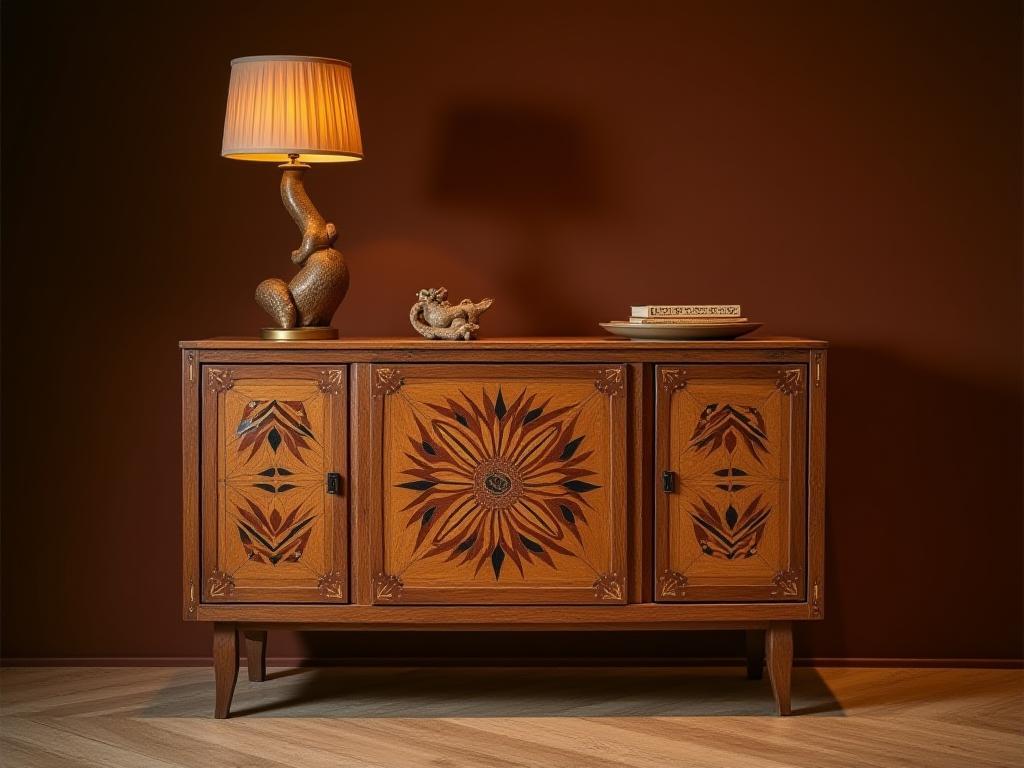Furniture piece with design elements inspired by the rich cultural heritage of New Delhi, India.